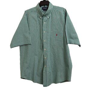 Ralph Lauren Golf Tilden Cotton Sz XL Short Sleeve Green Check Short Sleeve